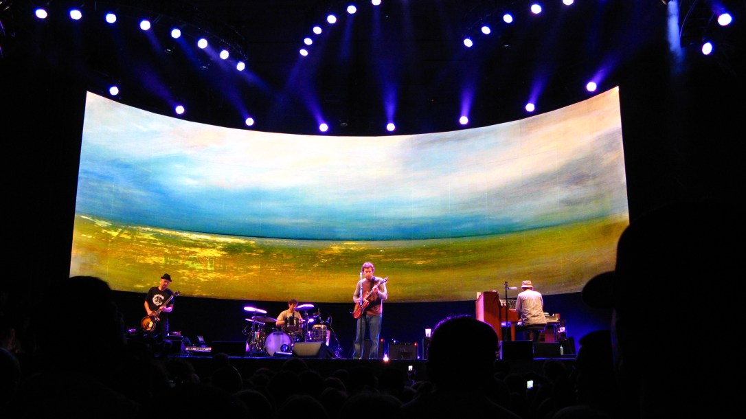 photo of Jack Johnson and band in concert at the UC Berkeley Greek Theatre - October 6 2010