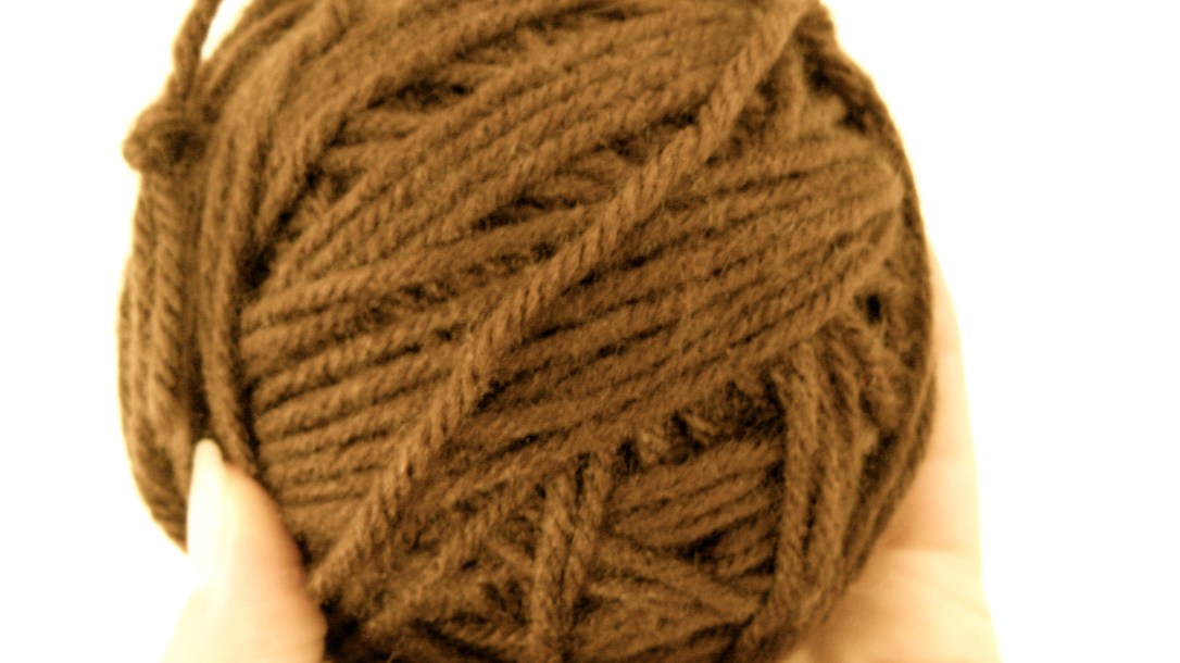 roll of brown vintage yarn