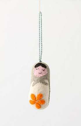 Matryoshka Ornament, Grey via anthropologie