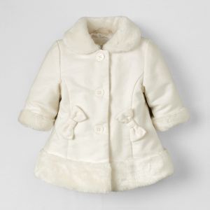 White and Fluffy Coat - Dressy Coat from the Children's Place - Infant Girl Newborn