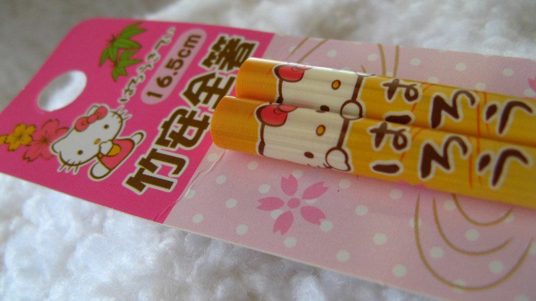 hello kitty -- little girl chopsticks -- from japan