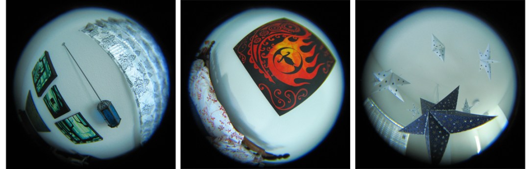 Paper Stars and Paintings - Three Fish Eye Photos