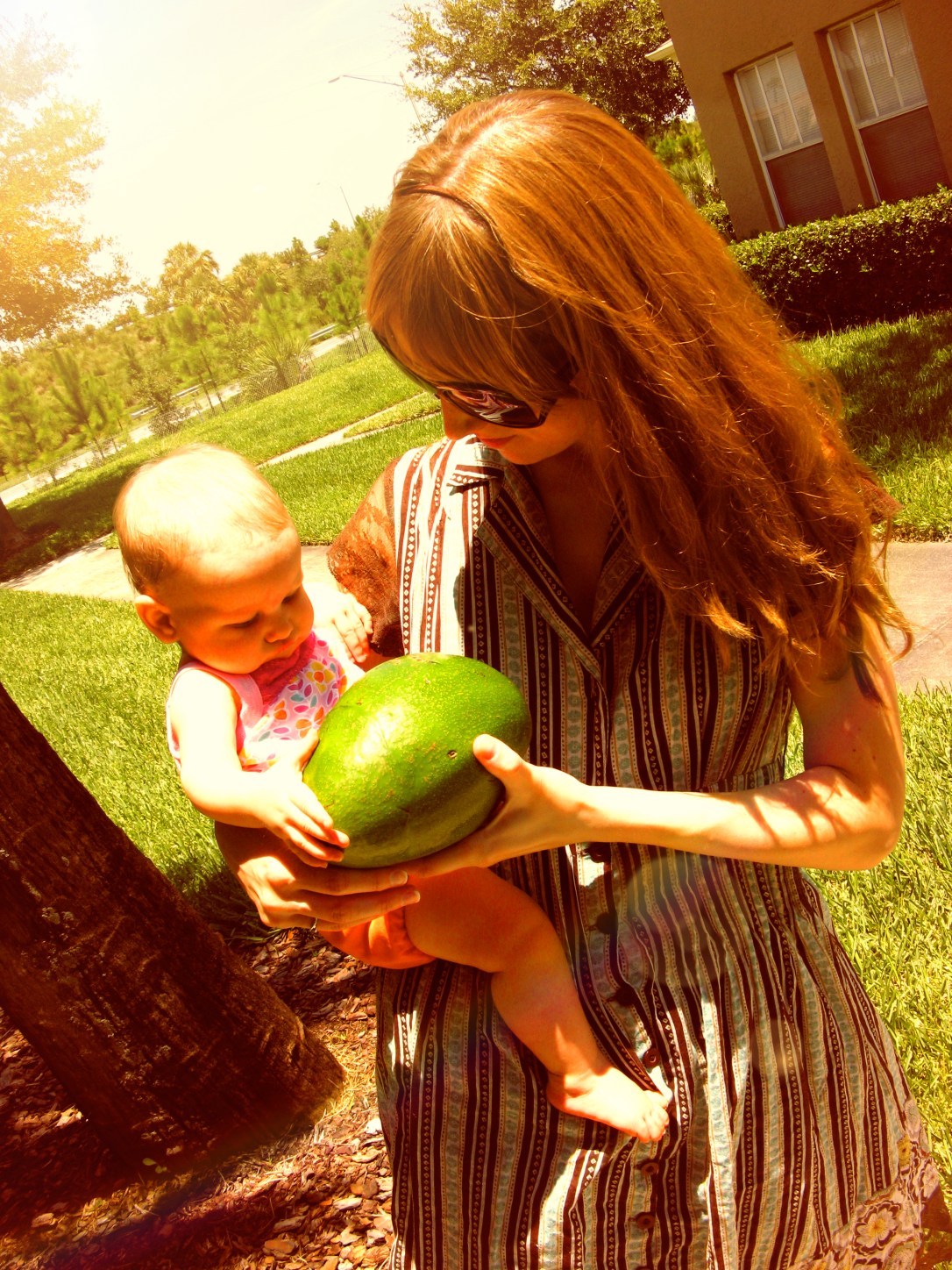 Gina and Aveline with Florida avocado