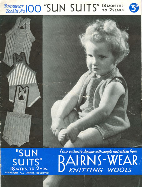 Bairns-Wear Knitting Wools 1940s Sunsuit