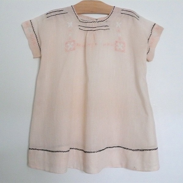 peach cotton gauze 1930 baby dress via belle heir vintage