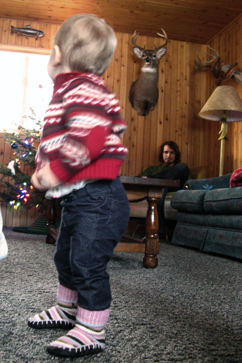 Aveline in rustic cabin in Upper Peninsula of Michigan