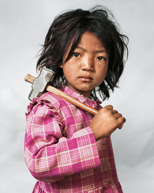 Portrait of Indira, 7, Kathmandu, Nepal - Where Children Sleep James Mollison
