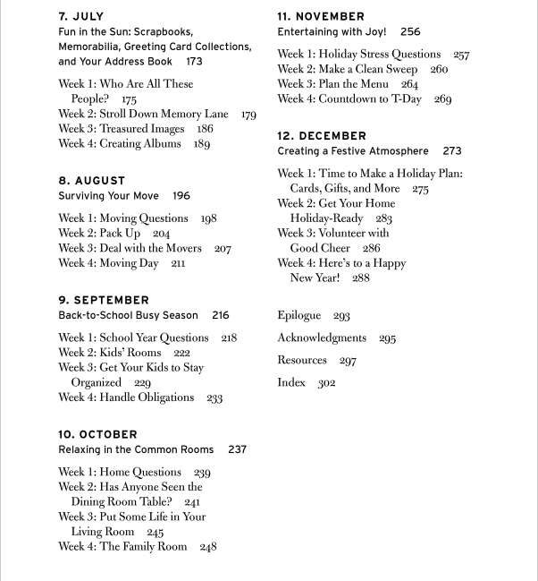 via Amazon's Look Inside feature of One Year to an Organized Life