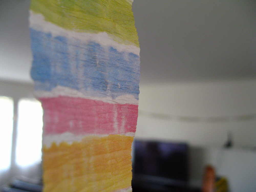 Striped crepe paper close up
