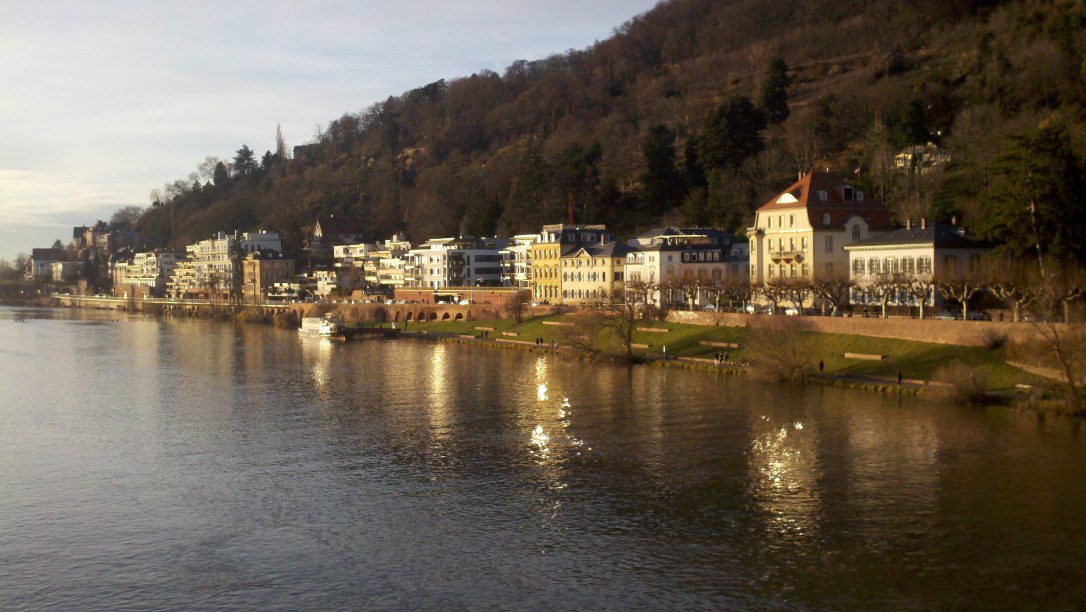 One of my favorite pictures I've taken from the Alte Brücke (Old Bridge), looking to the left over the Neckar River.