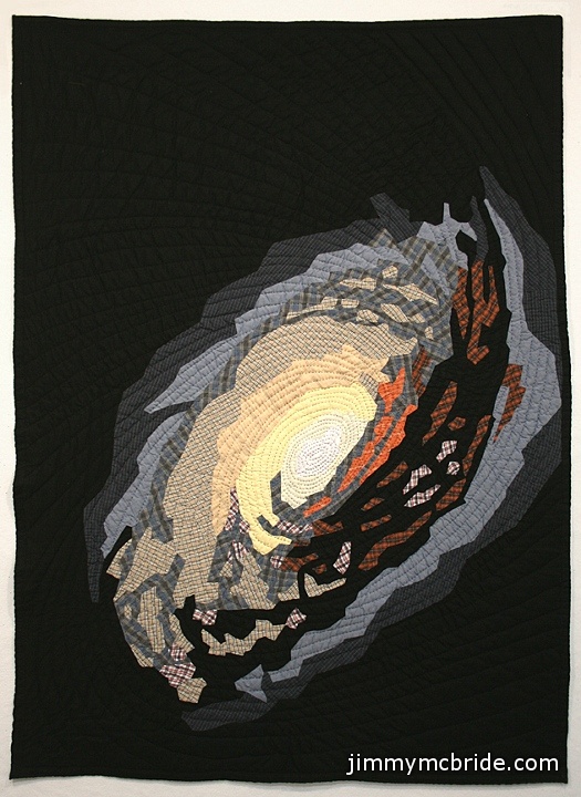Black Eye Galaxy stitched quilt by Jimmy McBride as seen on Dwell Magazine's website