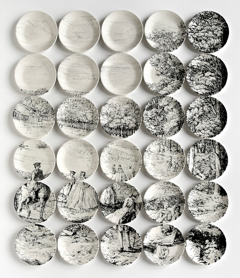 Molly Hatch Toile Plate Paintings Molly Hatch Toile Plate Paintings