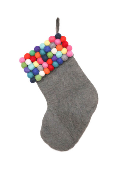 Christmas Stocking Freckle Grey - via Down to the Woods