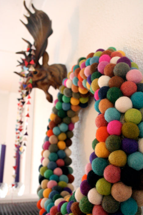 Felted Ball Wreath from Pickles