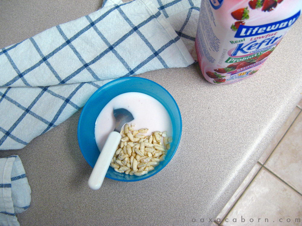 A Day in the Life of Oaxacaborn - Kefir for Toddler Breakfast