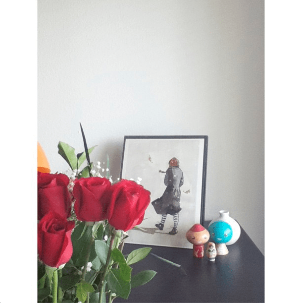 Valentine's flowers and artwork by Maia Chavez Larkin - The Voyagers 