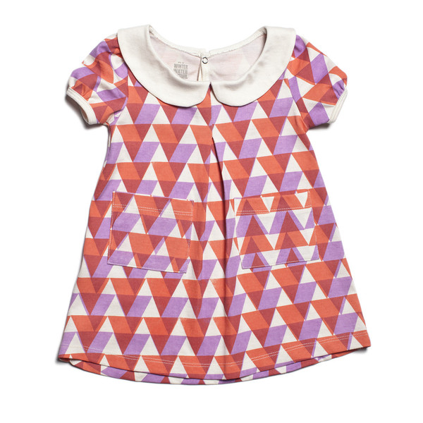 Chelsea Dress - Lavender and Orange Triangles via Winter Water Factory