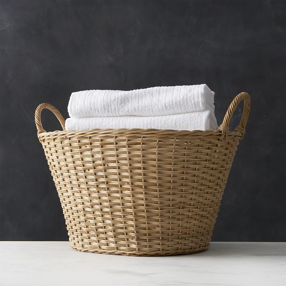 Wicker laundry basket from Crate and Barrel
