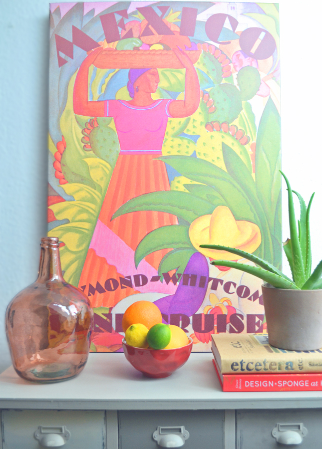 Console-Styling- via the Happy Interior Blog | 10 Neon/Fluro Images for Summery Inspiration, a post on www.oaxacaborn.com