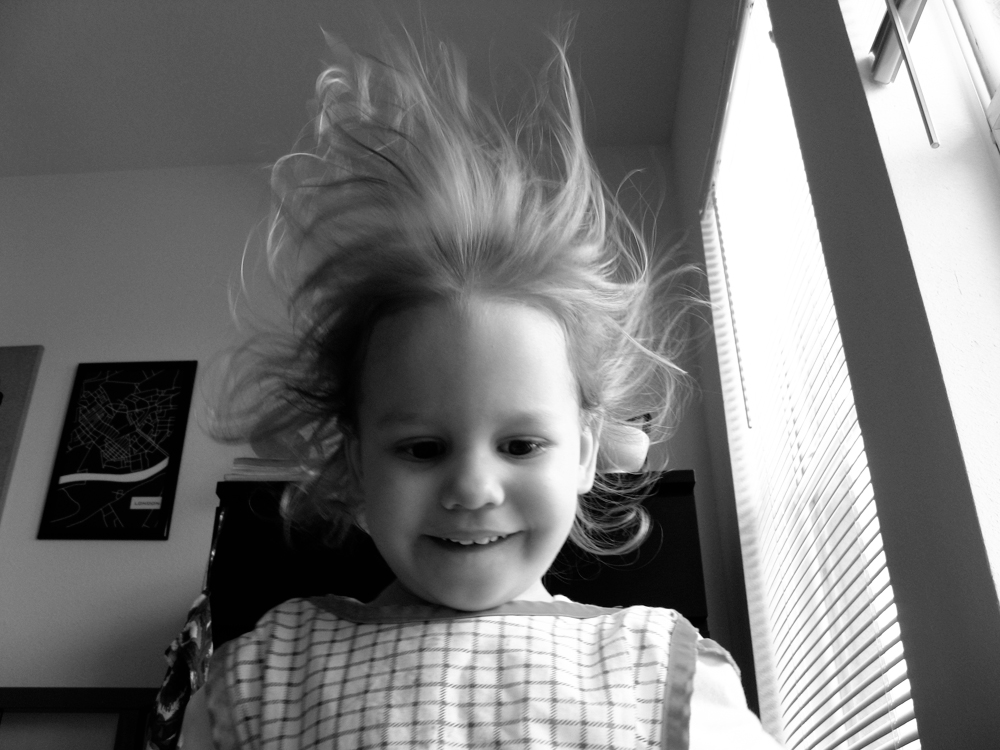 June 2013 - 3- Hair blowing with a fan - toddler summer fun