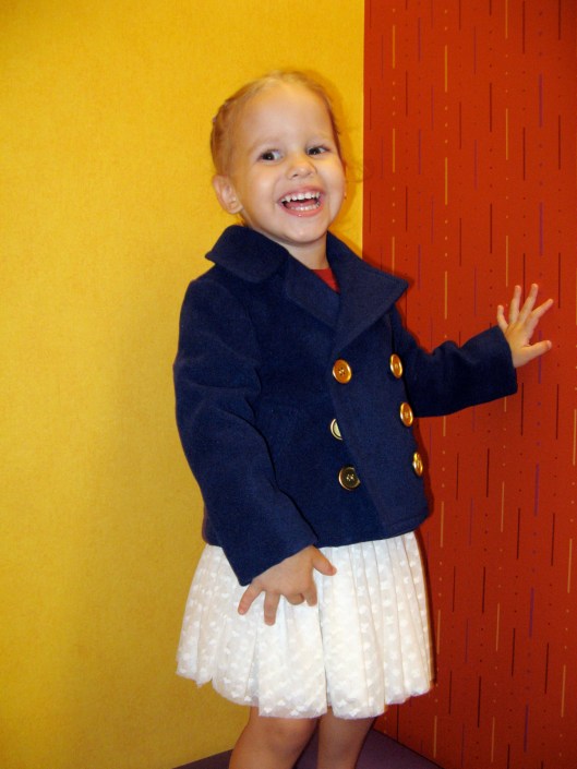 Image - Aveline Alenka in JCP JCPenney Back to School Collection - FirstDayLook Toddler Style Navy Pea Coat and White Tutu on the Oaxacaborn blog copy