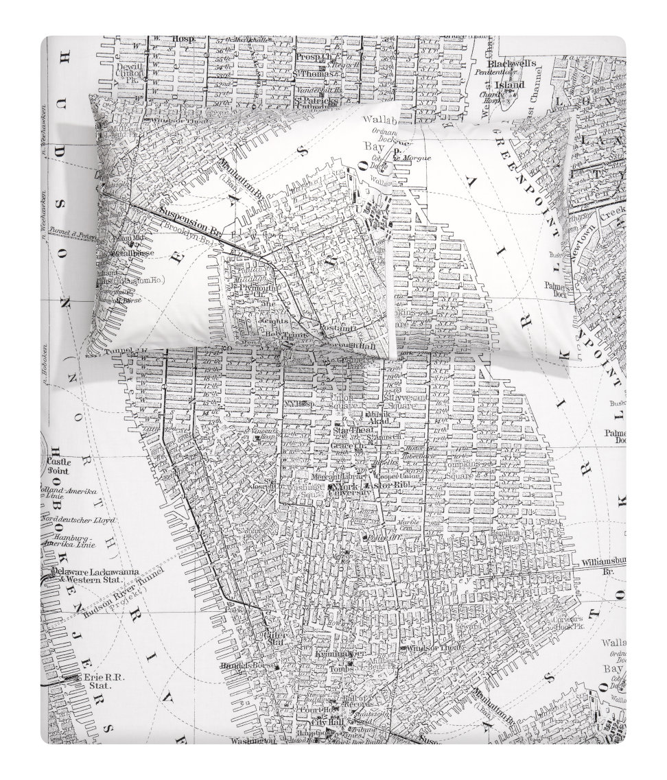 Map Duvet Cover H&M Home
