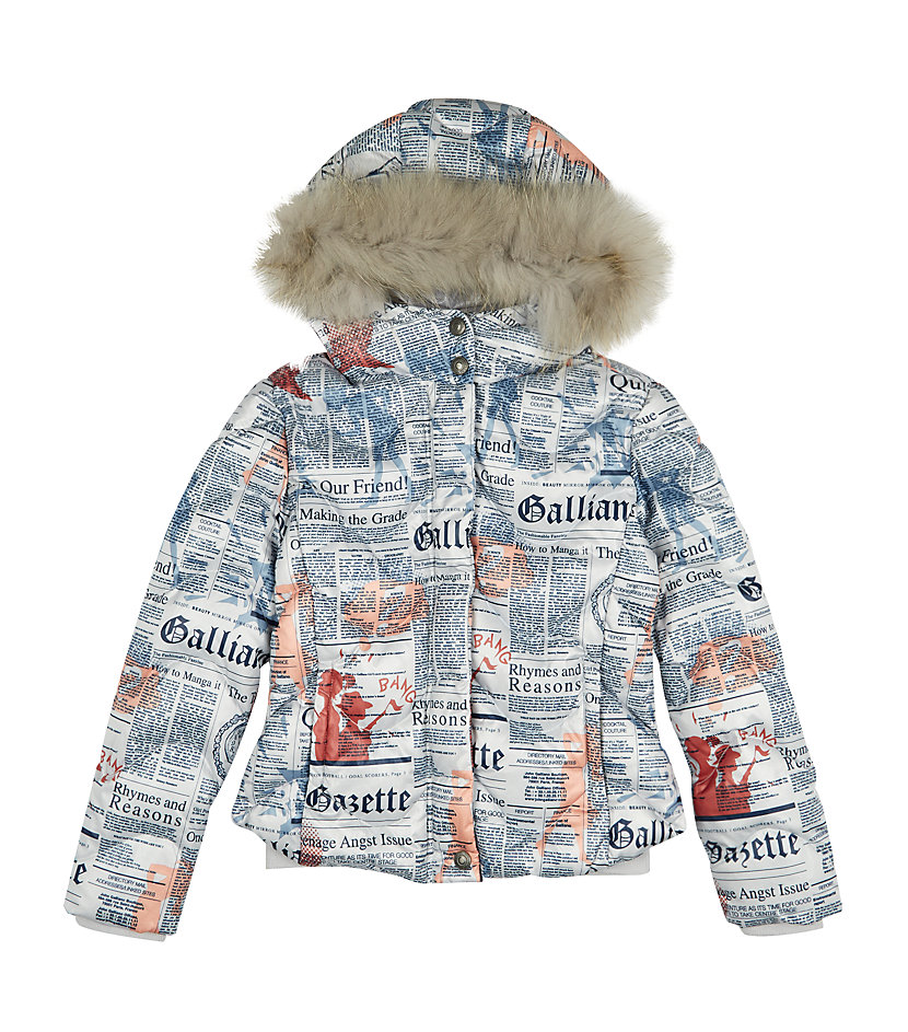LITTLE STYLE :: 5 Outerwear Options for Little Girls :: John Galliano Gazette Print Bomber Jacket