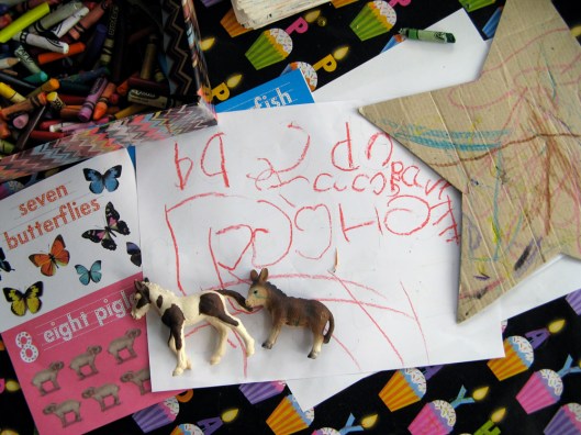 Menagerie on Toddler's Desk