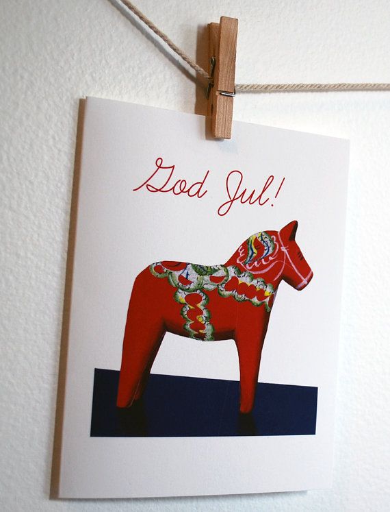 God Jul card by JenniferJohansson on Etsy