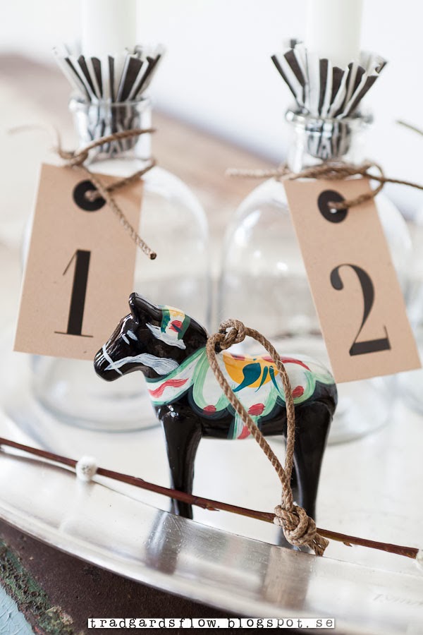 Trädgårdsflow Black Dala Horse