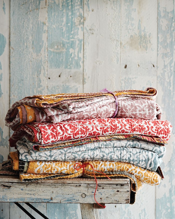 Toast UK Early SS15 House and Home Lookbook -- Stack of quilts