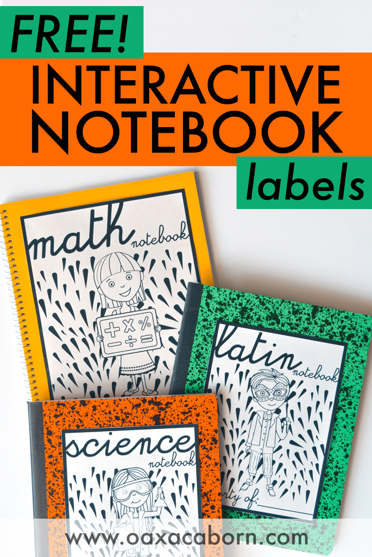 pin image with text: FREE Interactive Notebook Labels / Printables