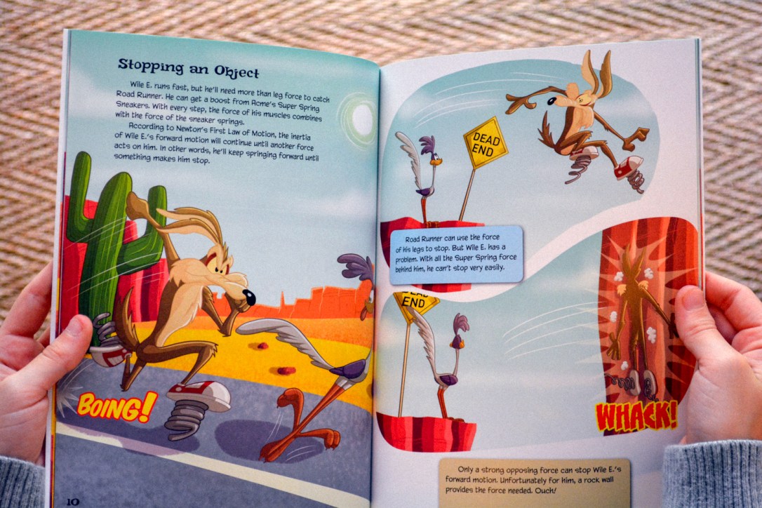 The Most Hilarious Way to Teach Homeschool Physics with the Wile E Coyote Physical Science Genius Books from Timberdoodle