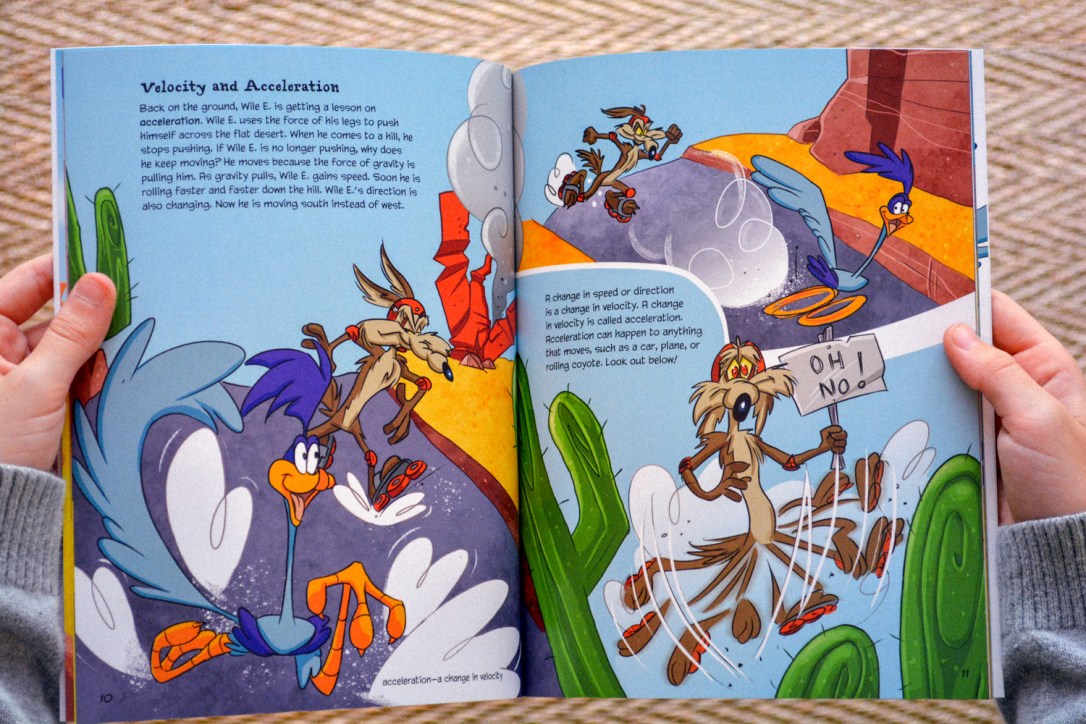 The Most Hilarious Way to Teach Homeschool Physics with the Wile E Coyote Physical Science Genius Books from Timberdoodle