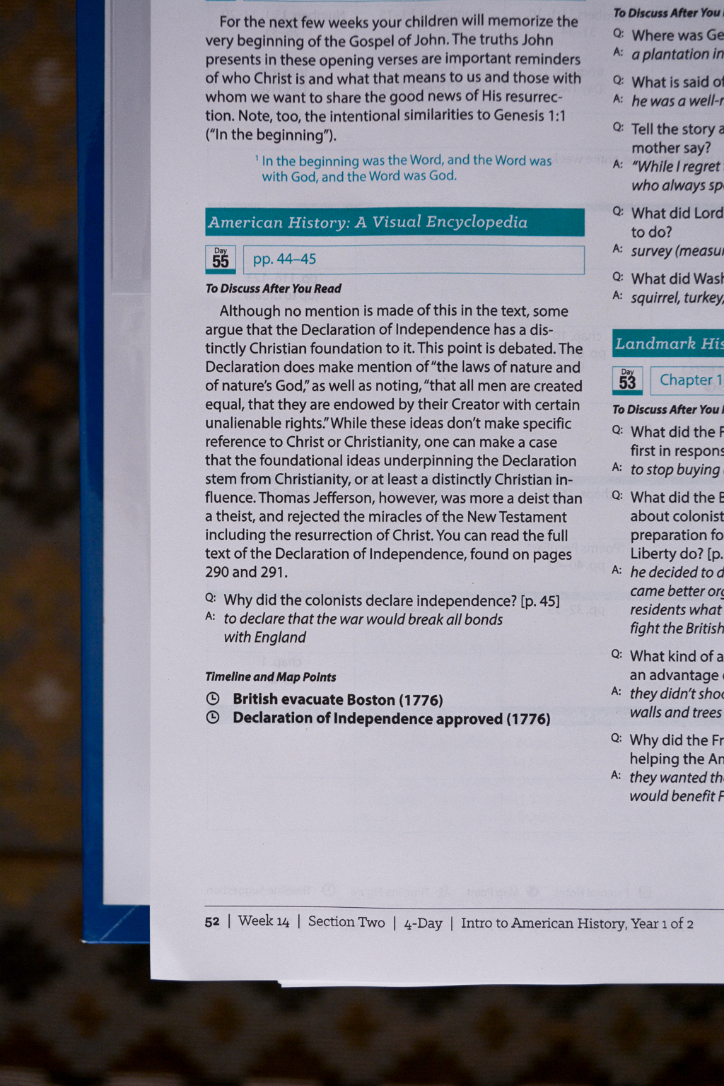 Sonlight’s US History Curriculum: Review & NEW HBL D Updates