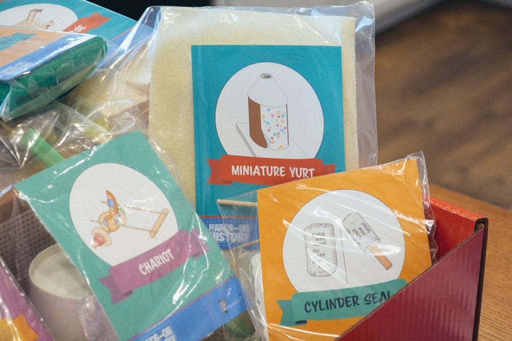 Pre-packaged craft supplies included in Sonlight's Hands-on History kit