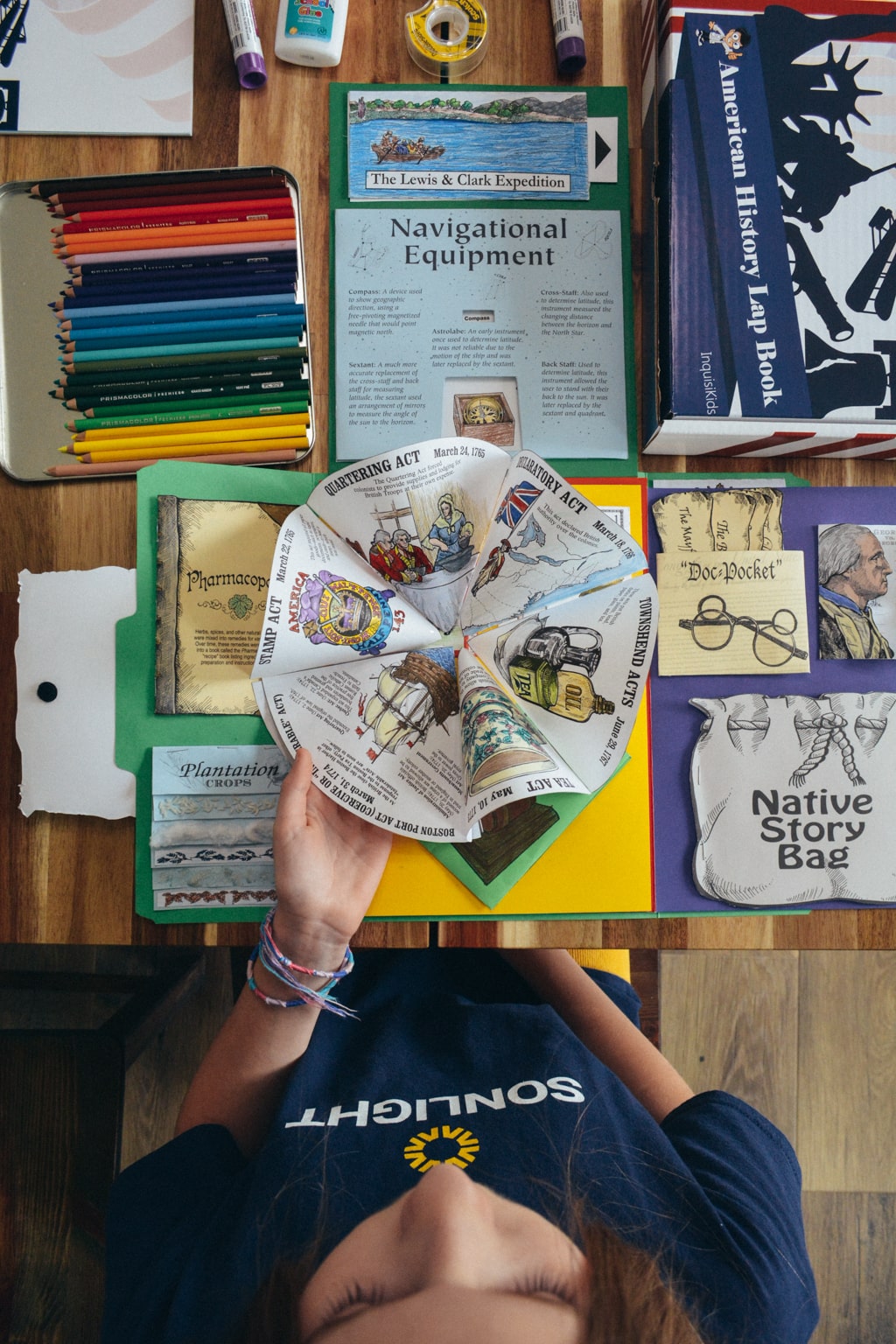 Detailed paper projects inside Sonlight's history lapbooks 