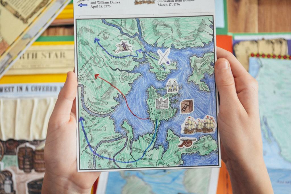 Mapwork and overlays included in Sonlight's history lapbooks