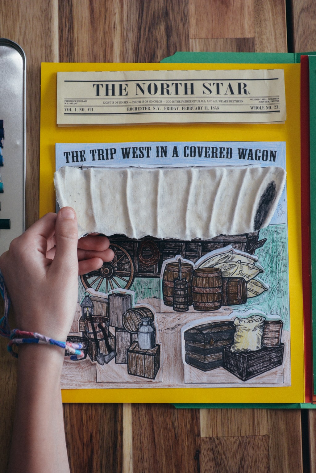 A covered wagon project from Sonlight's US history I lapbook